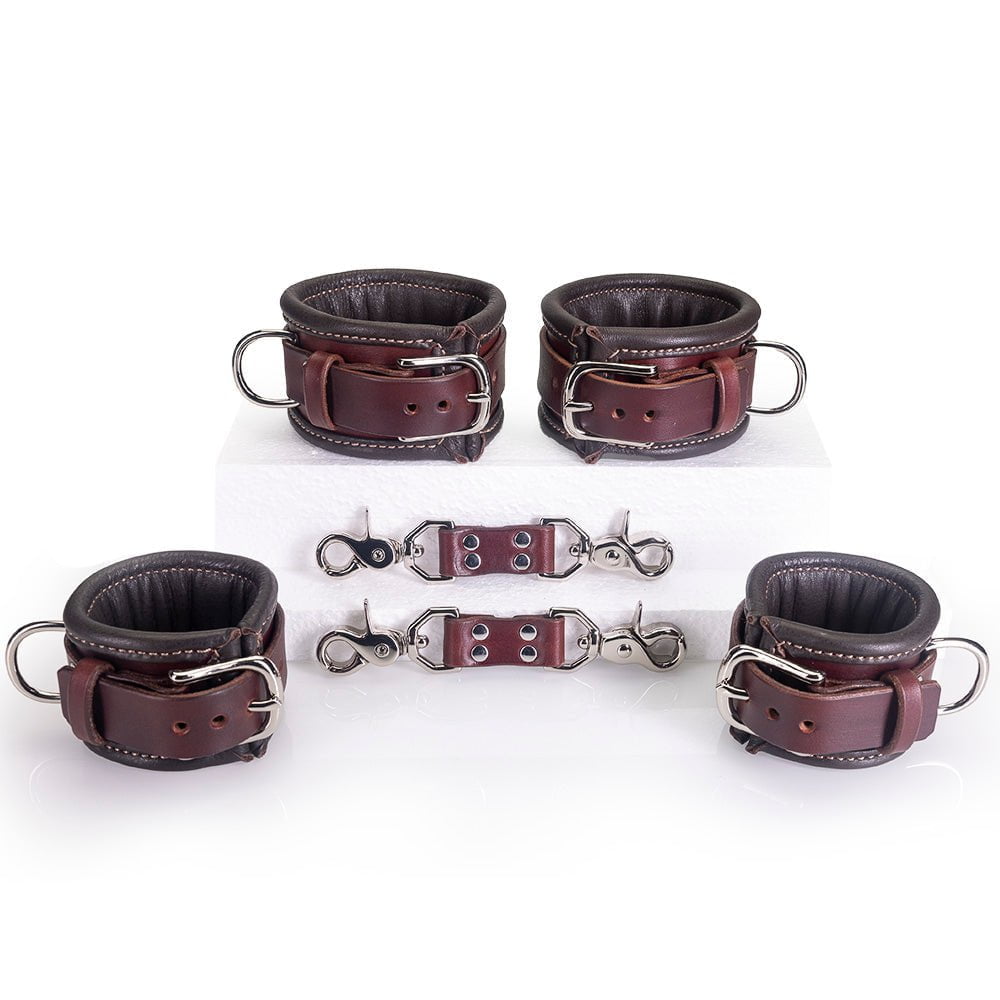 Collar & Cuffs Bondage Set | Leather BDSM | LVX Supply & Co.