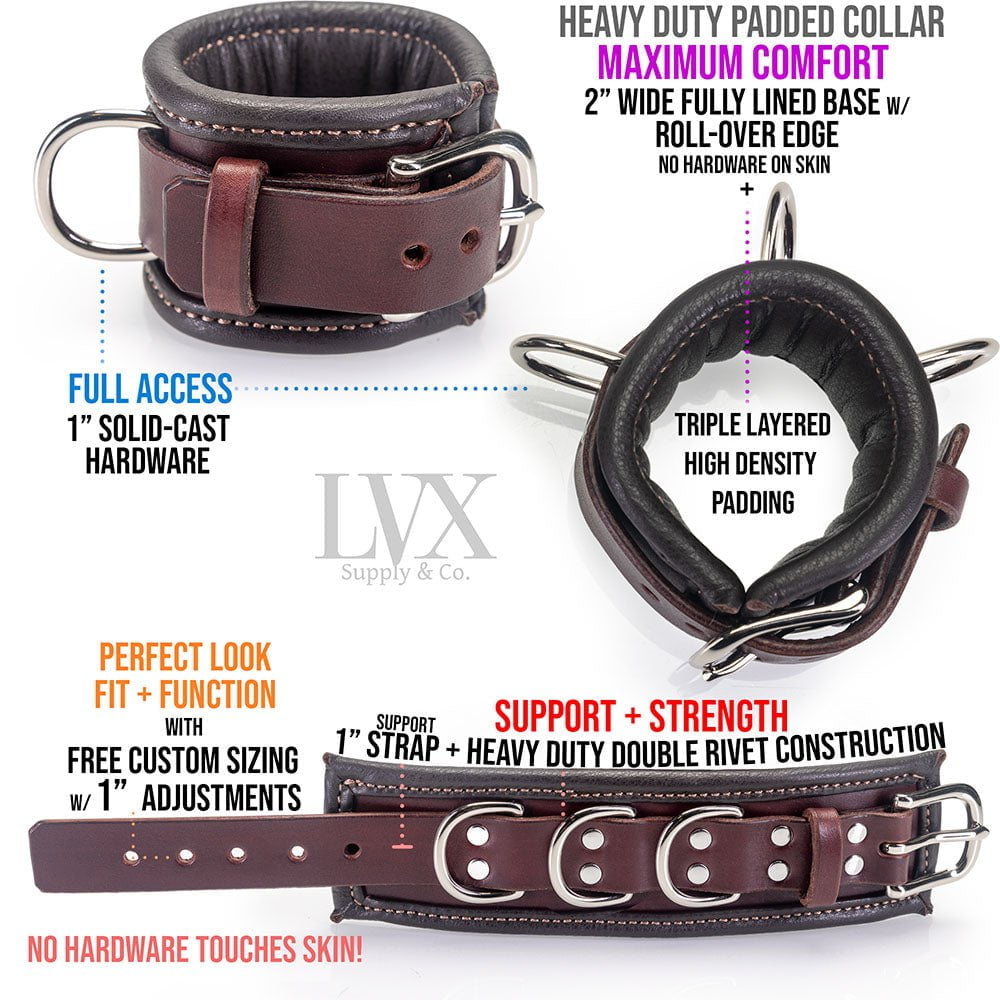 Collar & Cuffs Bondage Set | Leather BDSM | LVX Supply & Co.