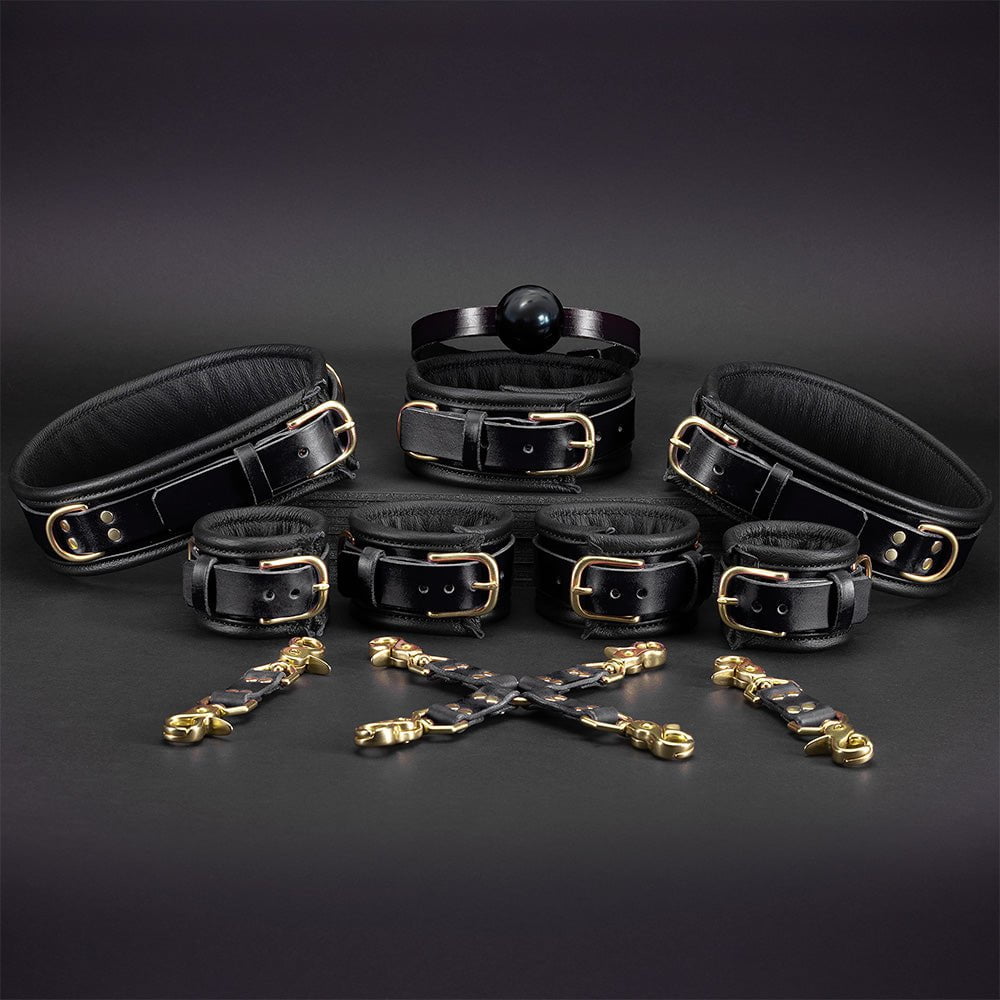 Heavy Duty Padded Leather Bondage Set | Complete BDSM Set | LVX Supply