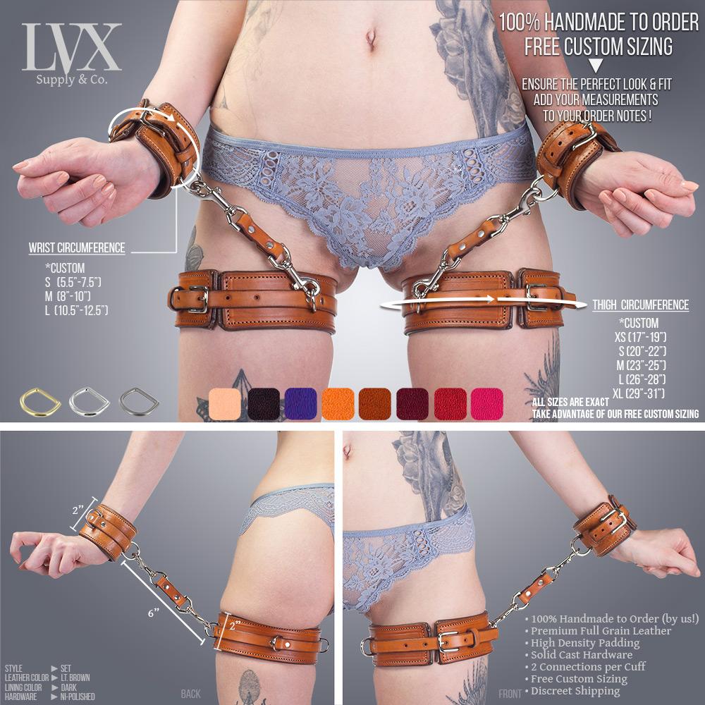 Heavy Duty Thigh Harness & Cuffs | BDSM Leather Bondage | LVX Supply - LVX  Supply & Co