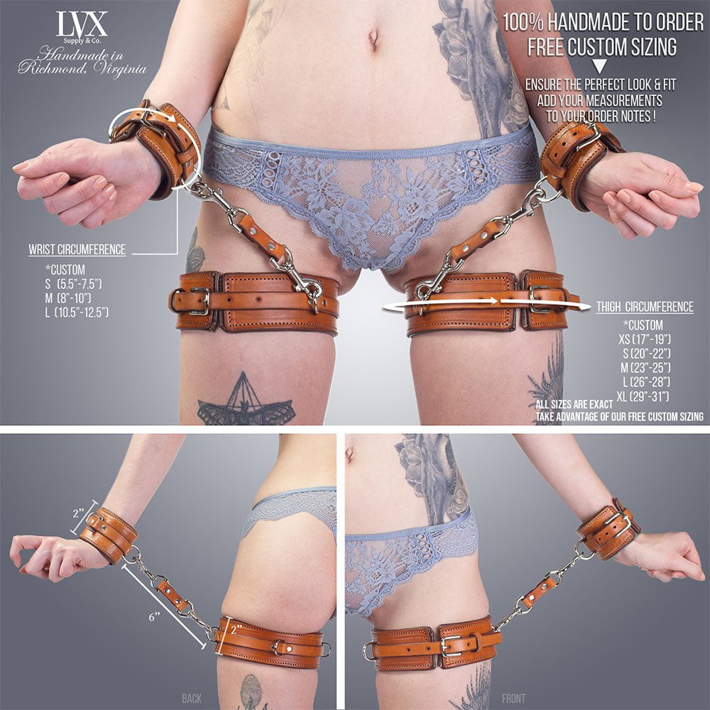 BDSM Thigh Harness and Cuffs | Padded Vegan Bondage by LVX Supply