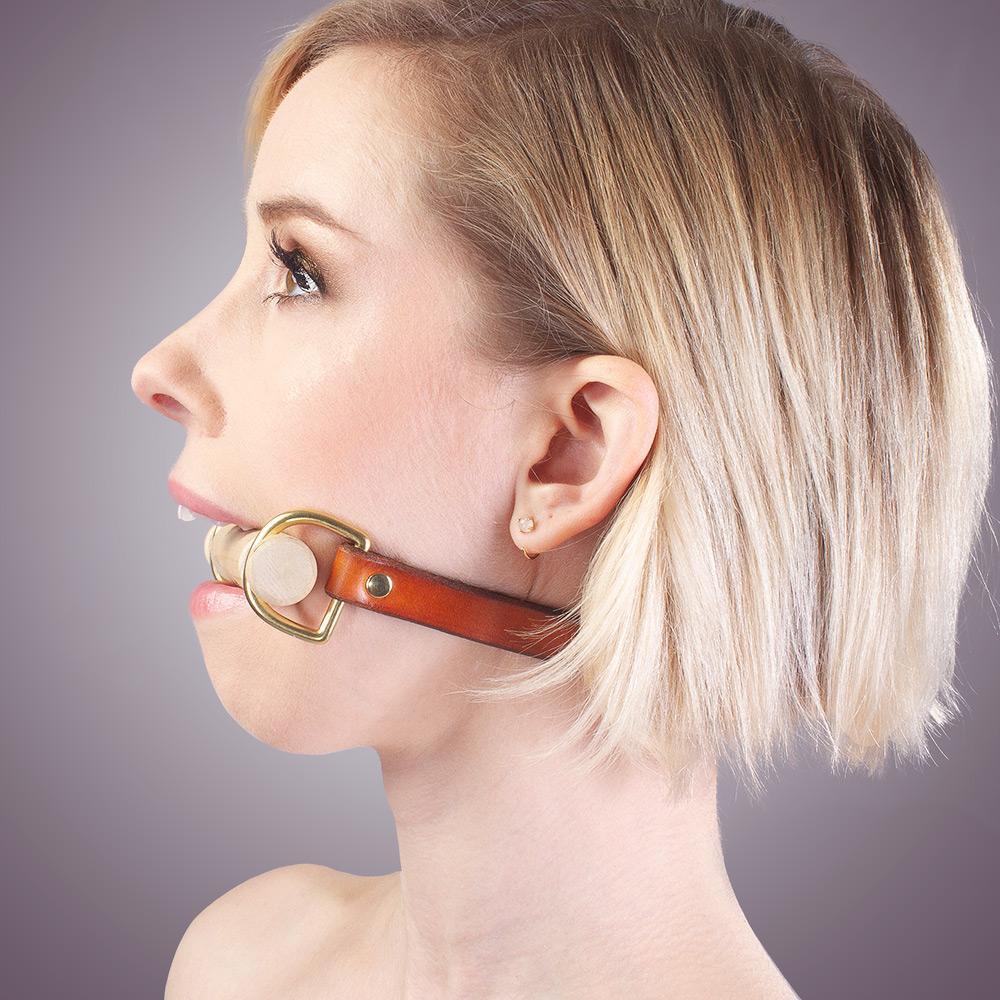 BDSM Locking Bit Gag -Wood & Leather | LVX Supply & Co.