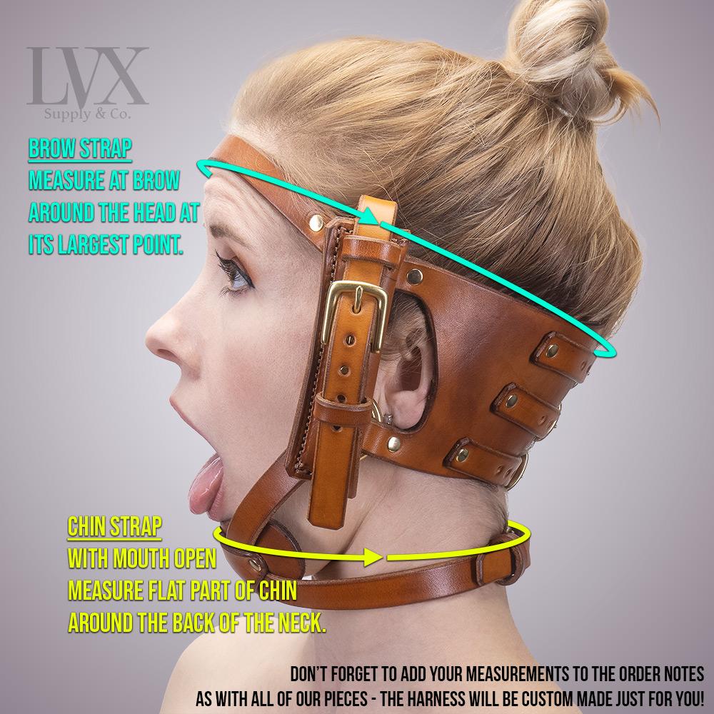 Open Mouth Head Harness | Leather Bondage | LVX Supply & Co.