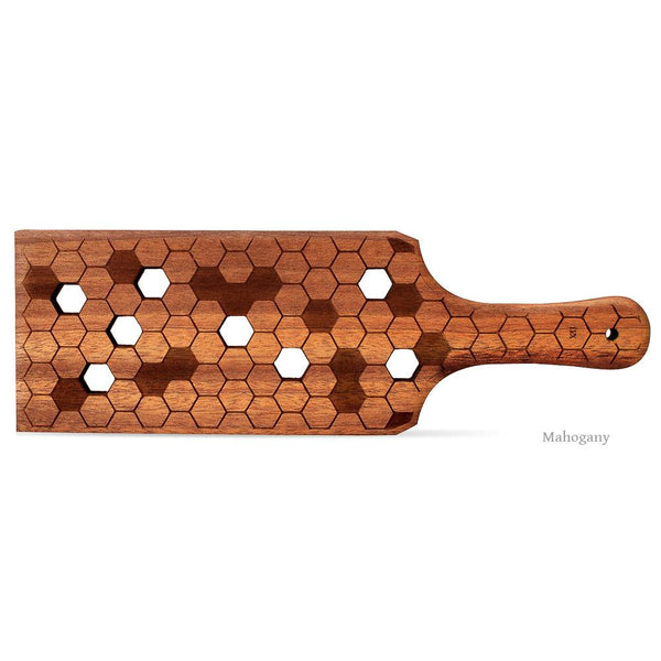 Heavy Hardwood Engraved Spanking Paddle, BDSM Toy Wooden Paddle - Honeycomb