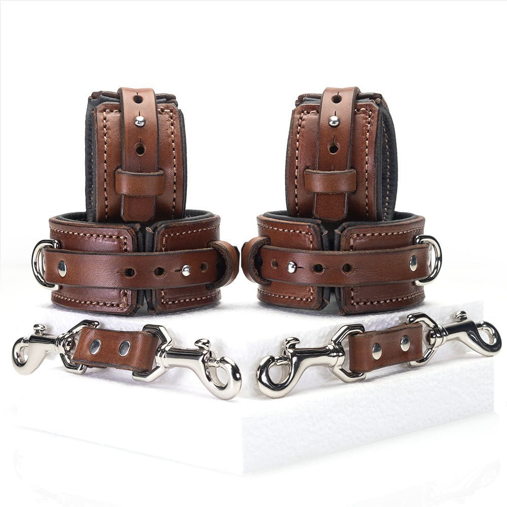 Quick-Release Bondage Cuffs Set | BDSM Leather | LVX Supply & Co.