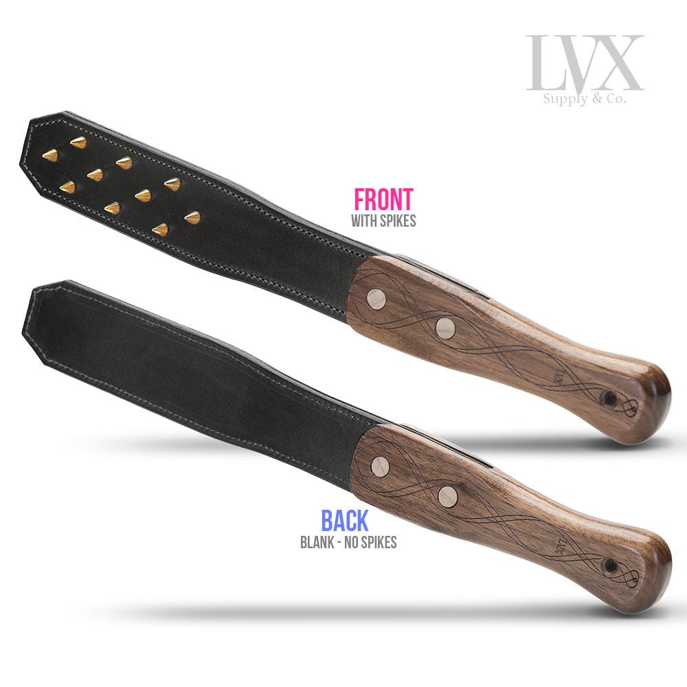 Leather Spanking BDSM Paddle Slapper Steel Studded Heavy Weight